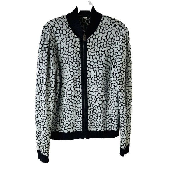 St. John Reversible Knit Full Zip Cardigan Sweater - Picture 1 of 6